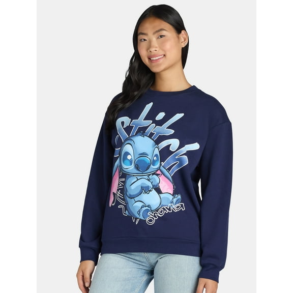 Stitch Women's Graphic Sweatshirt with Long Sleeves, Sizes XXS-XXL