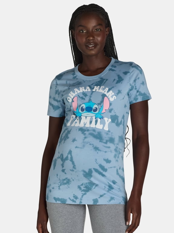 Stitch Women’s Maternity Graphic Tie-Dye Tee with Short Sleeves, Sizes XS-2X