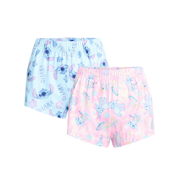 Stitch Women's and Women's Plus Jersey Sleep Shorts, 2-Pack, Sizes XS-3X