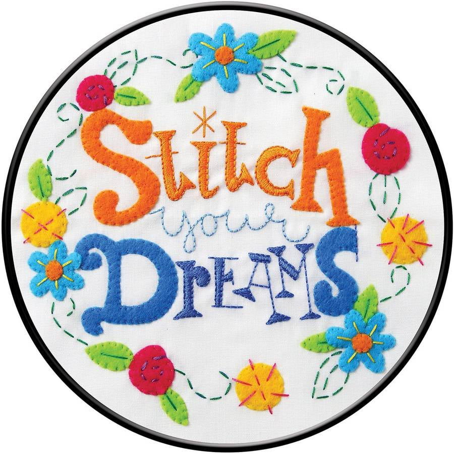 Stitch Your Dreams Stamped Cross Stitch Kit, 8" Round