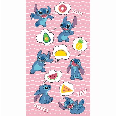 Stitch Yummy Icons OVERSIZED Beach Towel 40" x 72" for Kids Teens Adults by Disney