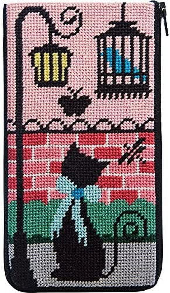 Stitch & Zip Eyeglass Case Needlepoint Kit Kitty Kat