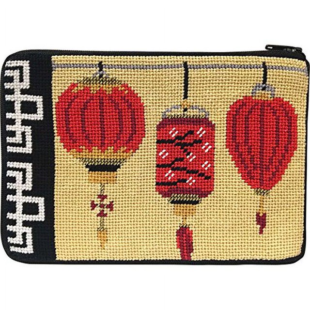 Stitch & Zip Needlepoint Purse Kit Chinese Lanterns