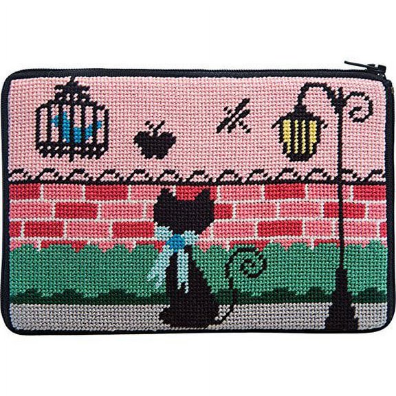 Stitch & Zip Needlepoint Purse Kit- Kitty Kat