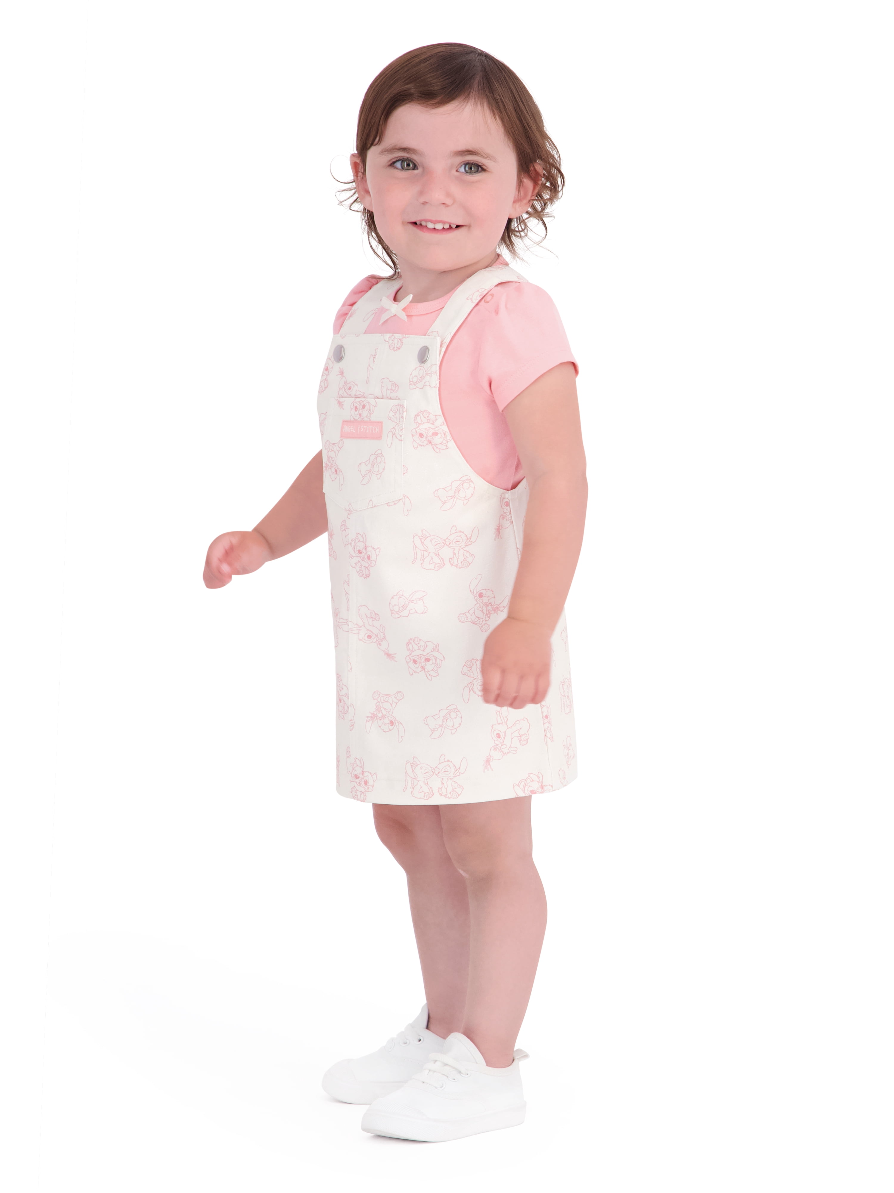 Stitch and Angel Baby Girl 2 Piece Jumper Set, Sizes 0-24 Months