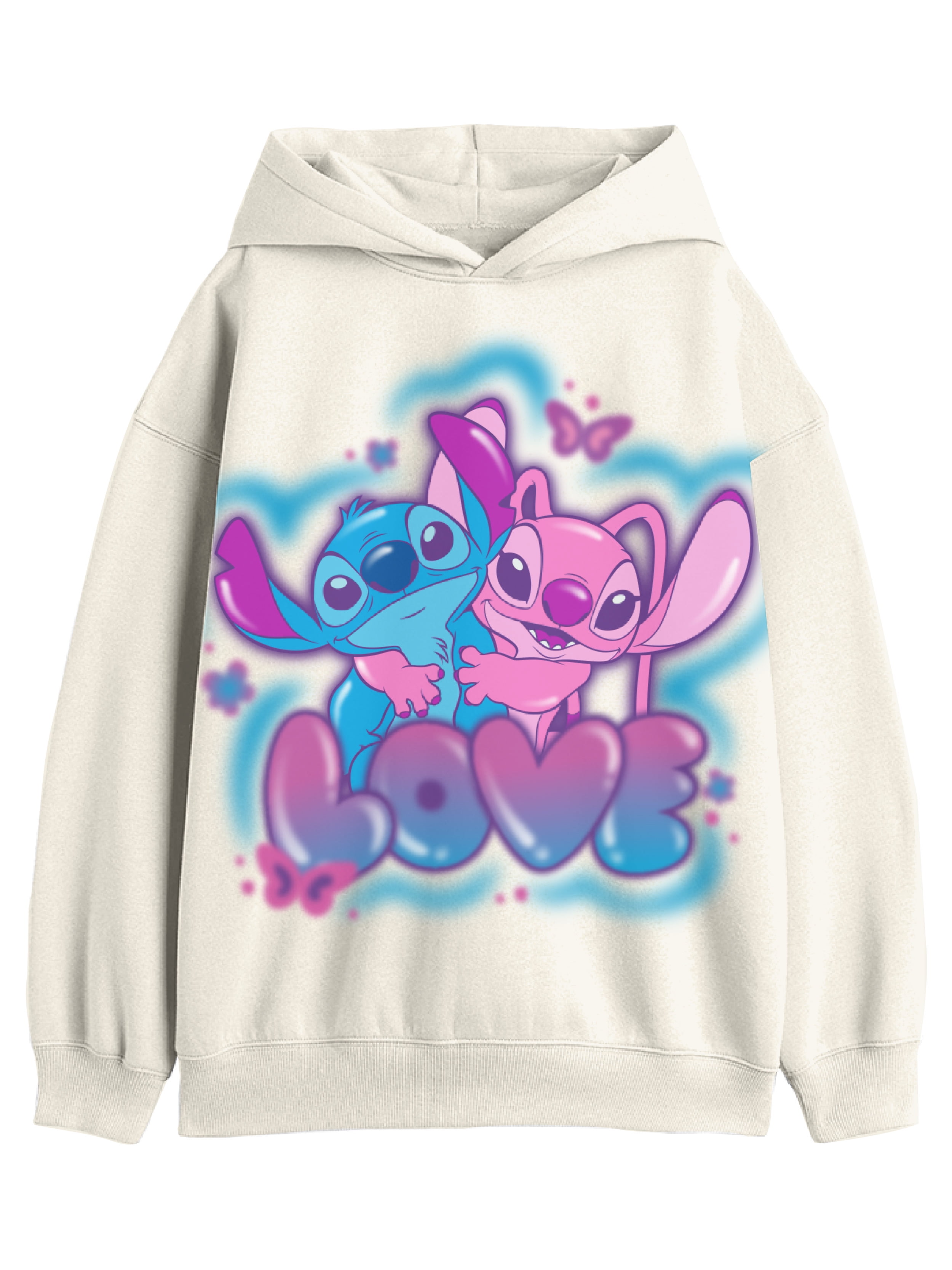Stitch and Angel Girls' Graphic Fleece Hoodie Sweatshirt, Sizes