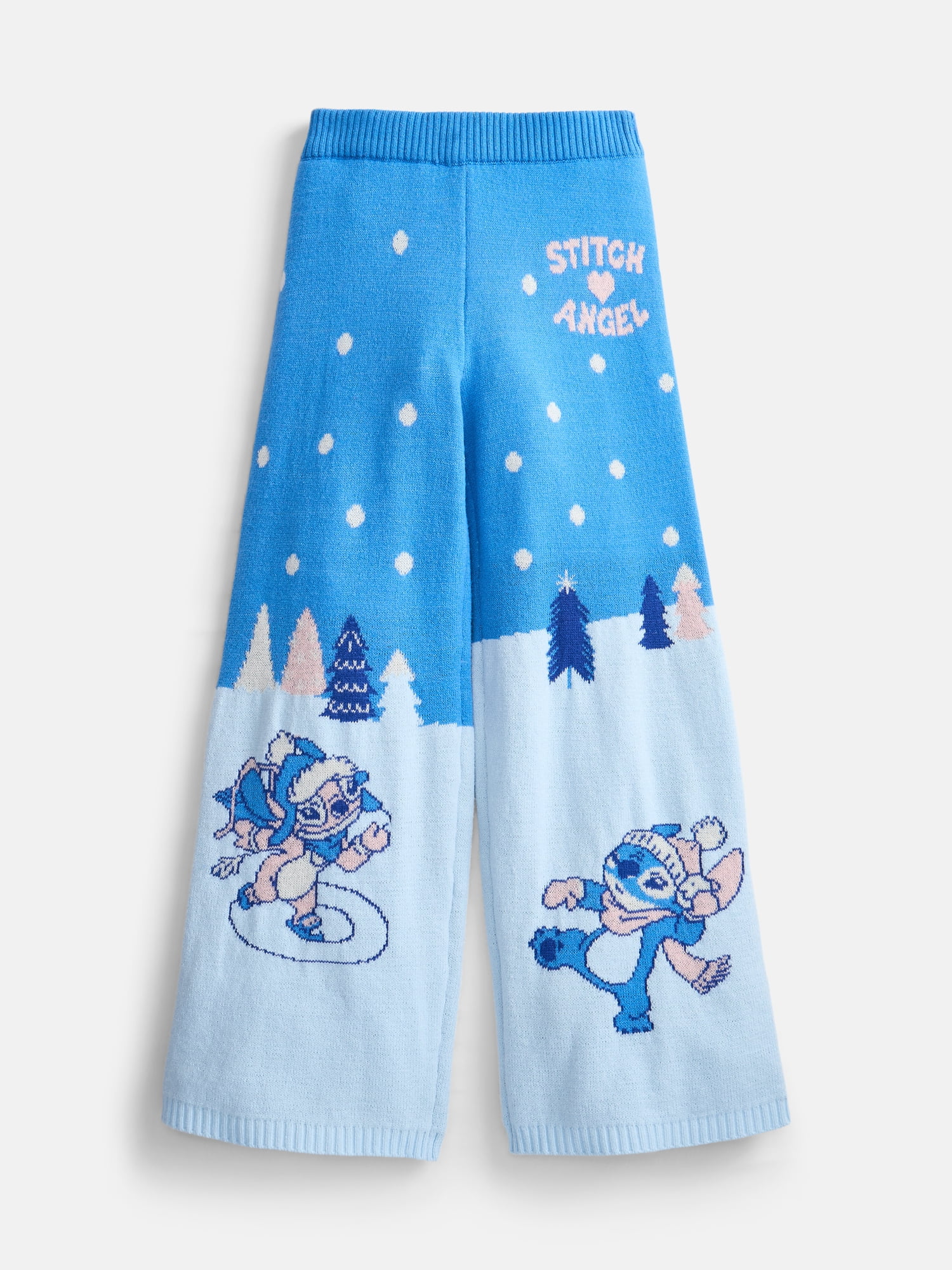 Stitch and Angel Girls' Jacquard Wide Leg Knit Pants, Sizes 4-16