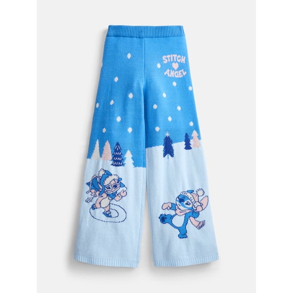 Stitch and Angel Girls' Jacquard Wide Leg Knit Pants, Sizes 4-16