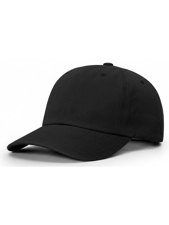 Men Women Adjustable Cap Deep Crown Athletic Hat, All Cotton Dad Hat, Outdoor Casual Headwear (US, Alpha, One Size, Black)