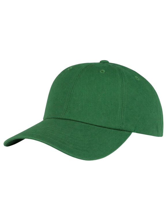 Men Women Adjustable Cap Deep Crown Athletic Hat, All Cotton Dad Hat, Outdoor Casual Headwear (US, Alpha, One Size, Kelly Green)
