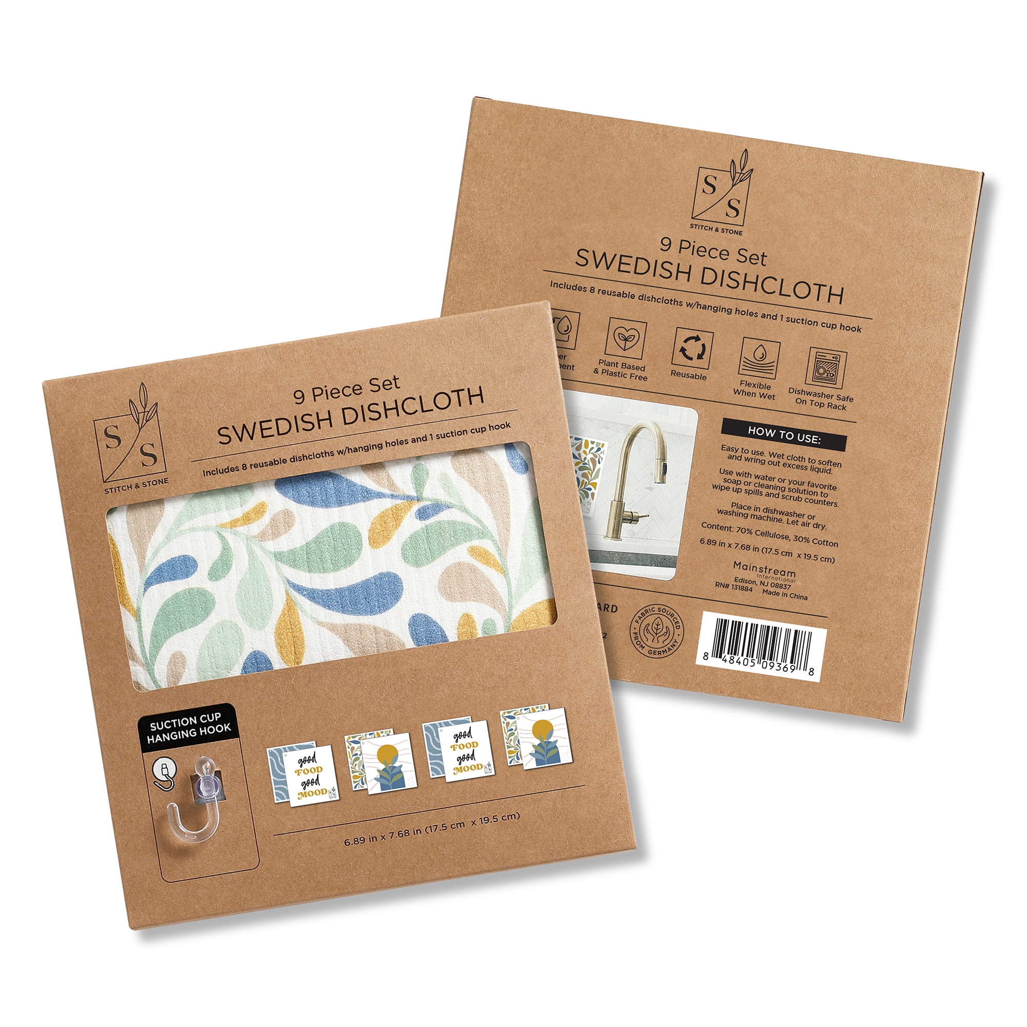 Globetrotting Merchant Swedish Dishcloths 2-Pack - Eco-Friendly, Reusable Kitchen Cloths, Lobster Print (7.87" X 6.88") - View #7