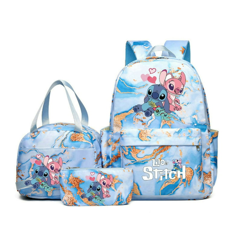 Stitch men and women backpack cartoon print backpack set large