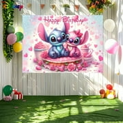 Stitch's Happy Birthday background, birthday parties, graduation ceremonies, Christmas, Halloween and more - indoor/outdoor holiday decorations, for both indoor and outdoor use