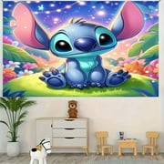 Stitch's Happy Birthday banner, perfect for home, room, garden, outdoor activities, Ramadan, Easter, summer decoration | Interesting design | Sewn decorative banner. A good idea for giving gifts