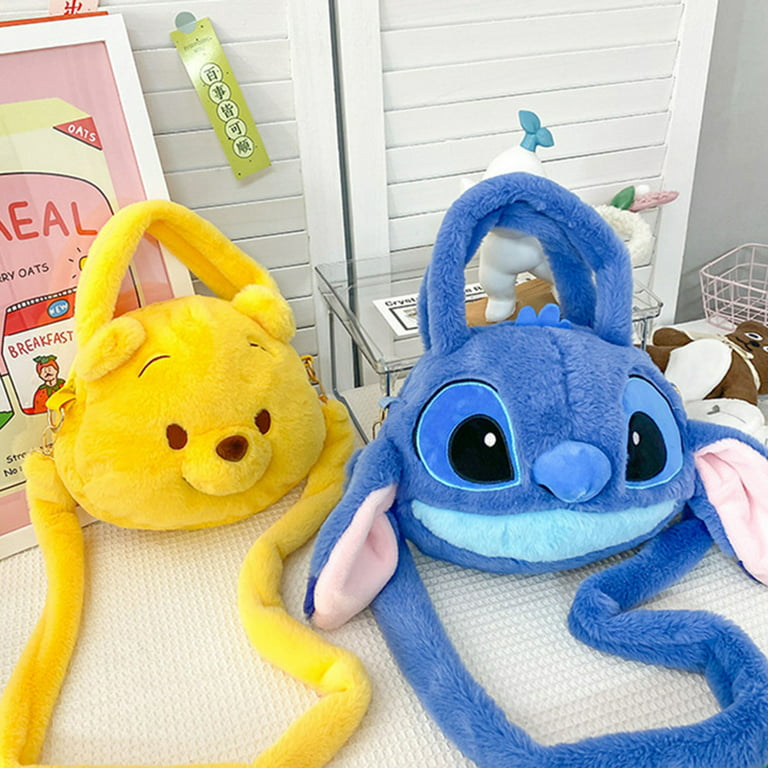 Stitch shoulder bag, handbag coin purse, winnie the pooh plush toy bag/2  PCS 