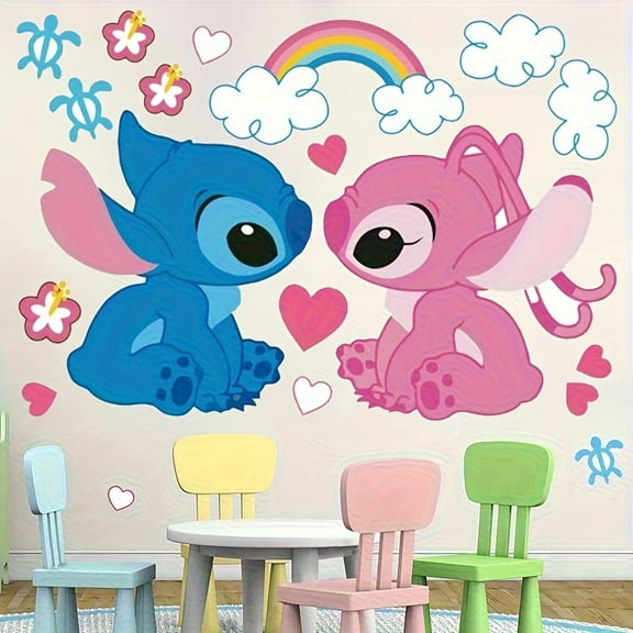 Stitch wall stickers, waterproof PVC cartoon stickers are suitable for bedrooms, living rooms, etc. They are easy to peel off and stick glass decorations, making them perfect home decoration gifts