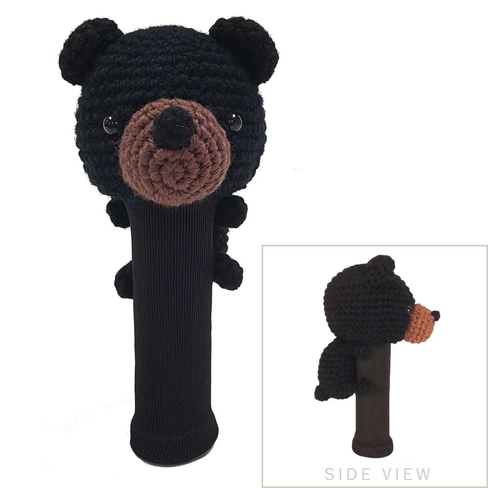 StitchHead Hand Stitched Yarn Animal Driver/Wood Head Cover (Black Bear)