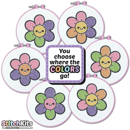 StitchKits(TM) Embroidery Kit-Flower