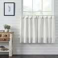 thumbnail image 1 of VHC Brands Stitched Burlap Farmhouse Curtain, White, Tier Set of 2 Panels 36x36, 1 of 10
