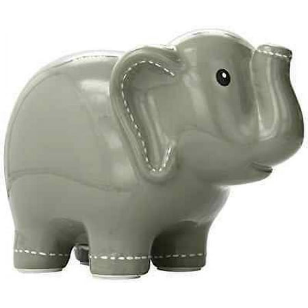 Child to Cherish Ceramic Stitched Elephant Piggy Bank, Grey