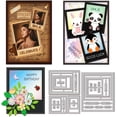 thumbnail image 1 of Stitched Photo Frames Metal Die Cuts Blessings Metal Cutting Die Best Wishes Die Cuts for DIY Scrapbooking Photo Album Decorative Embossing Paper Card, 1 of 7