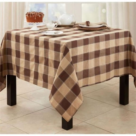 Stitched Plaid Tablecloth - Multi Color - 70 x 70 in.