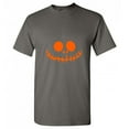 thumbnail image 1 of Stitched Pumpkin Emoticon Holloween Graphic Tees Men Humor Novelty Funny Sarcastic T Shirt, 1 of 5