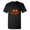 thumbnail image 1 of Stitched Pumpkin Emoticon Holloween Graphic Tees Men Humor Novelty Funny Sarcastic T Shirt, 1 of 5
