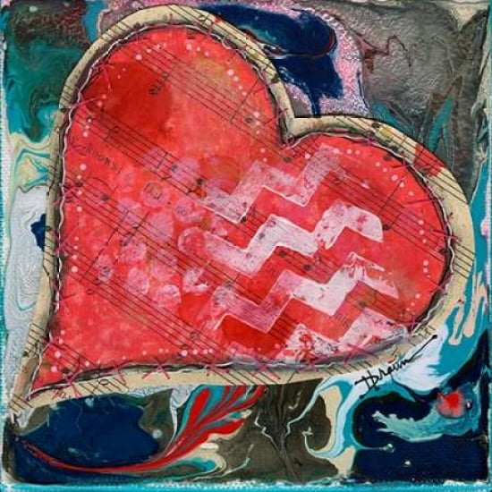 Stitched Red Heart II Canvas Art - Denise Braun (24 x 24)