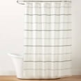 Stitched Stripe Shower Curtain Railroad Gray/Sour Cream Hearth & Hand