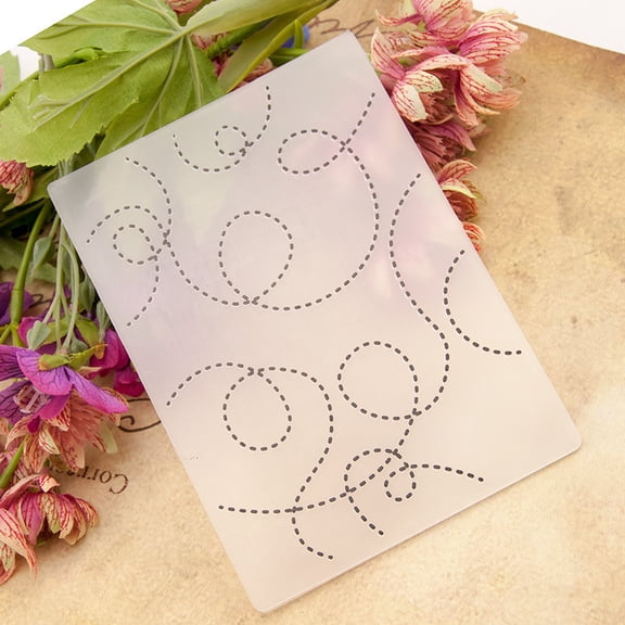 Stitched Swirls 3D Embossing Folder, Ouginx 4.1x5.7 inch 3D Textured Plate Templates for Card Making Scrapbooking Paper Craft Tool