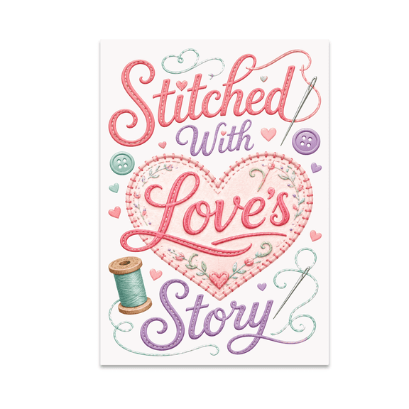 Stitched With Love's Story - Sewing Enthusiast - 13x19 Poster Print
