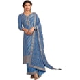 thumbnail image 1 of Stitched Women's Wear Indian Salwar Kameez Suits Pakistani Designer Plazo Outfits ( Blue, XXS - 34 ), 1 of 5