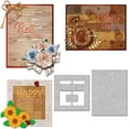 Stitched Wood Grain Background Cutting Dies for Card Making Wooden