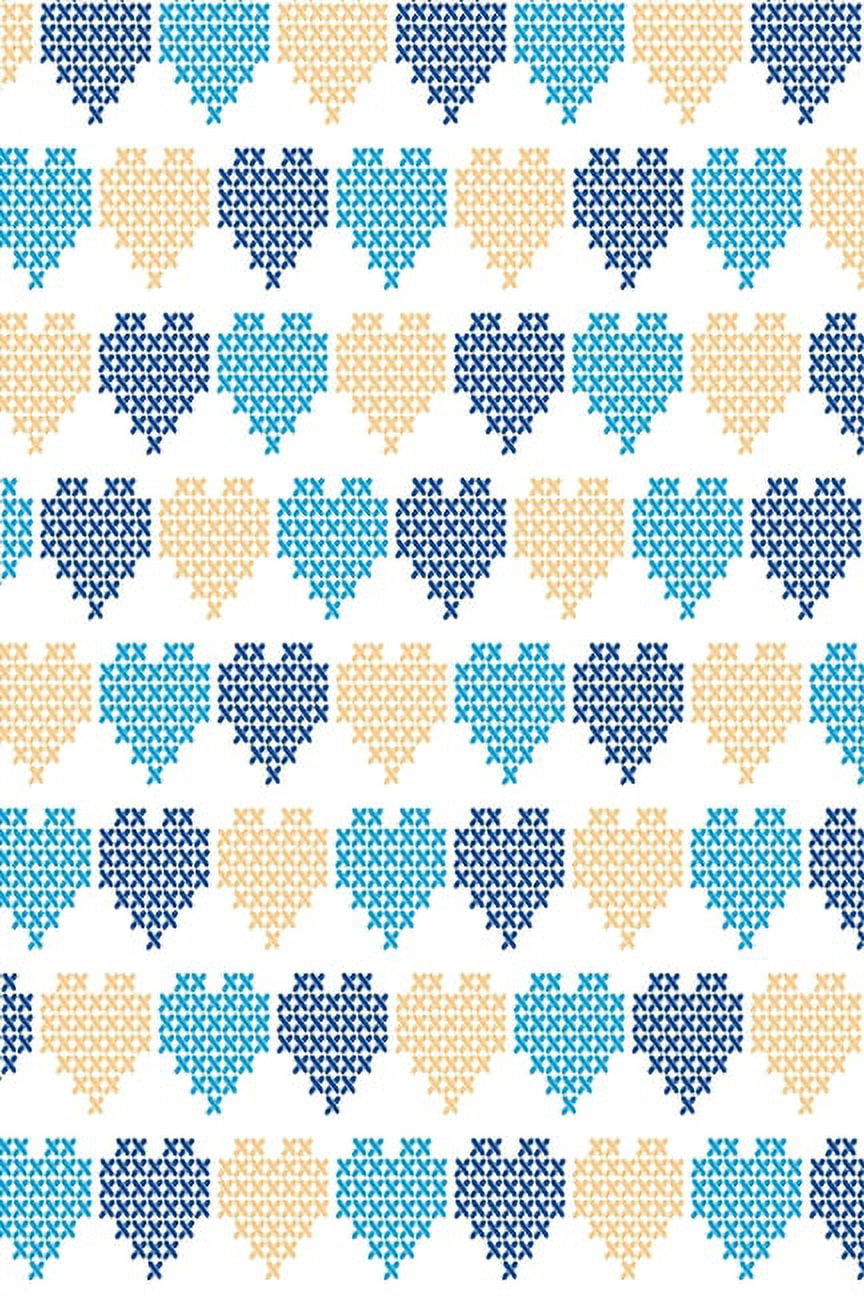 Stitched hearts in blue and gold: Sweet notebook for lovers and beloved ones (Paperback)