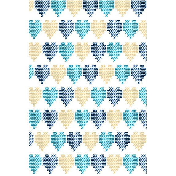 Stitched hearts in blue and gold: Sweet notebook for lovers and beloved ones (Paperback)