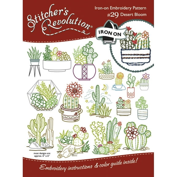 Stitcher's Revolution Desert Bloom Iron-on Transfer Pattern for Embroidery