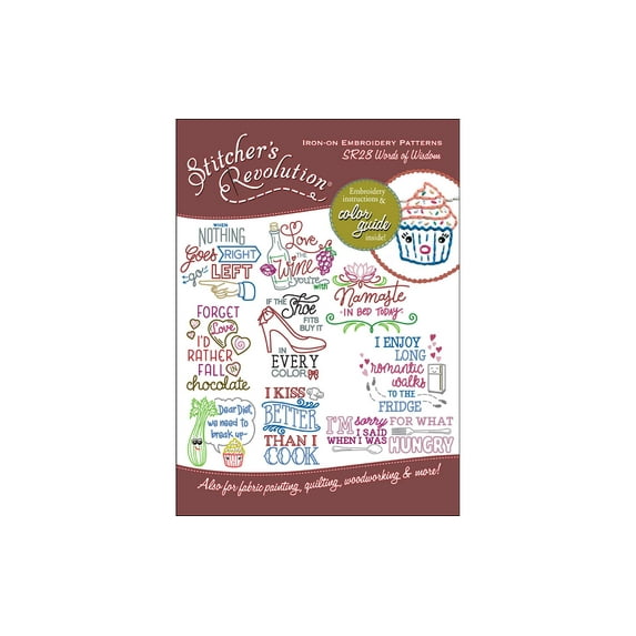 Stitcher's Revolution Iron-On Transfers-Words Of Wisdom