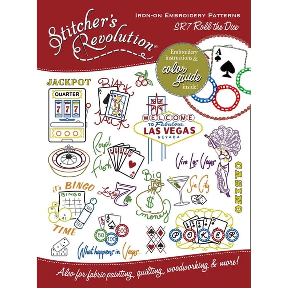 Stitcher's Revolution Roll the Dice SR7 - embroidery iron on pattern