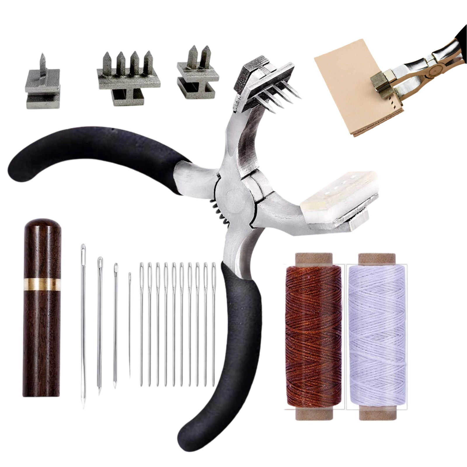 Stitching Hole Punch, 4mm Silent Rhombus Leather Hand Pliers with ...