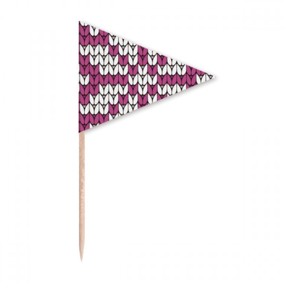 Stitching Octopus Illustration Pattern Toothpick Triangle Cupcake Toppers Flag
