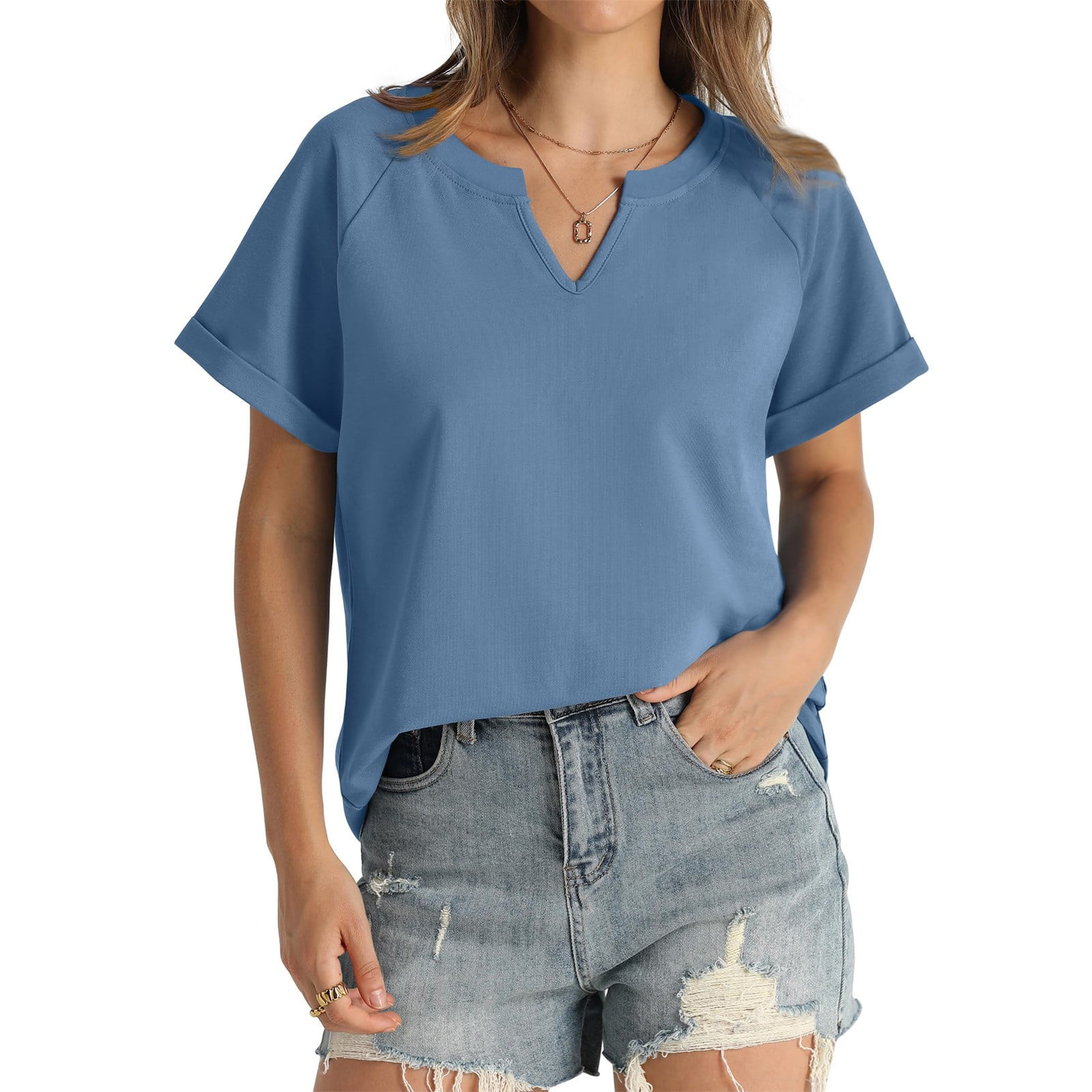 Stiwee 2024 Trendy Wear Raglan sleeve, Notched collar Women