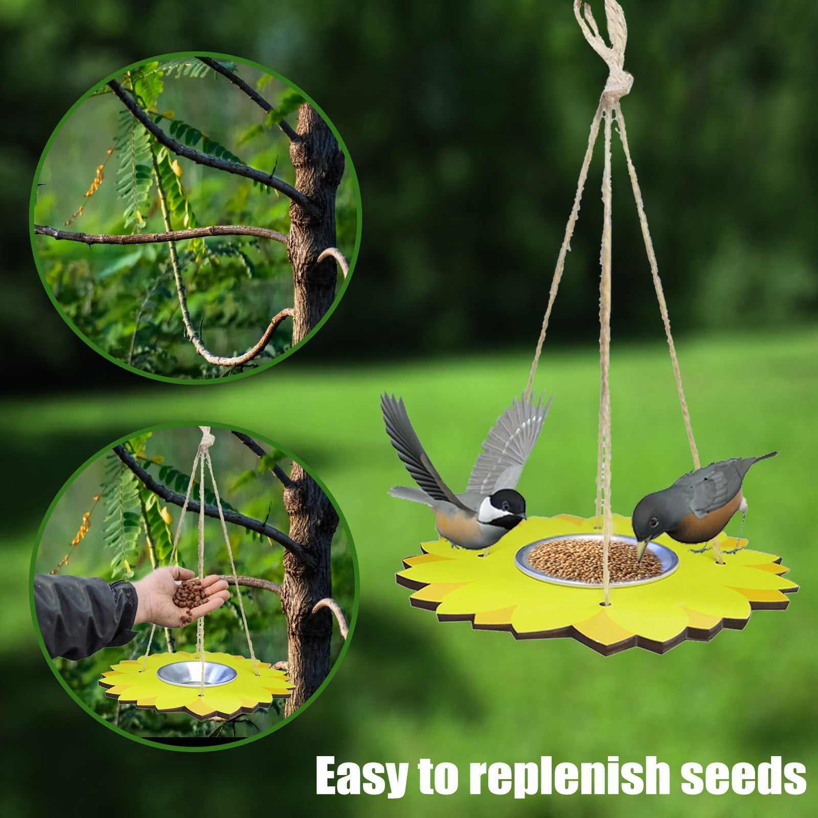 Stiwee Hanging Bird Feeder Bird Preservation Outdoor Hanging DIY Bird Feeder Garden Automatic
