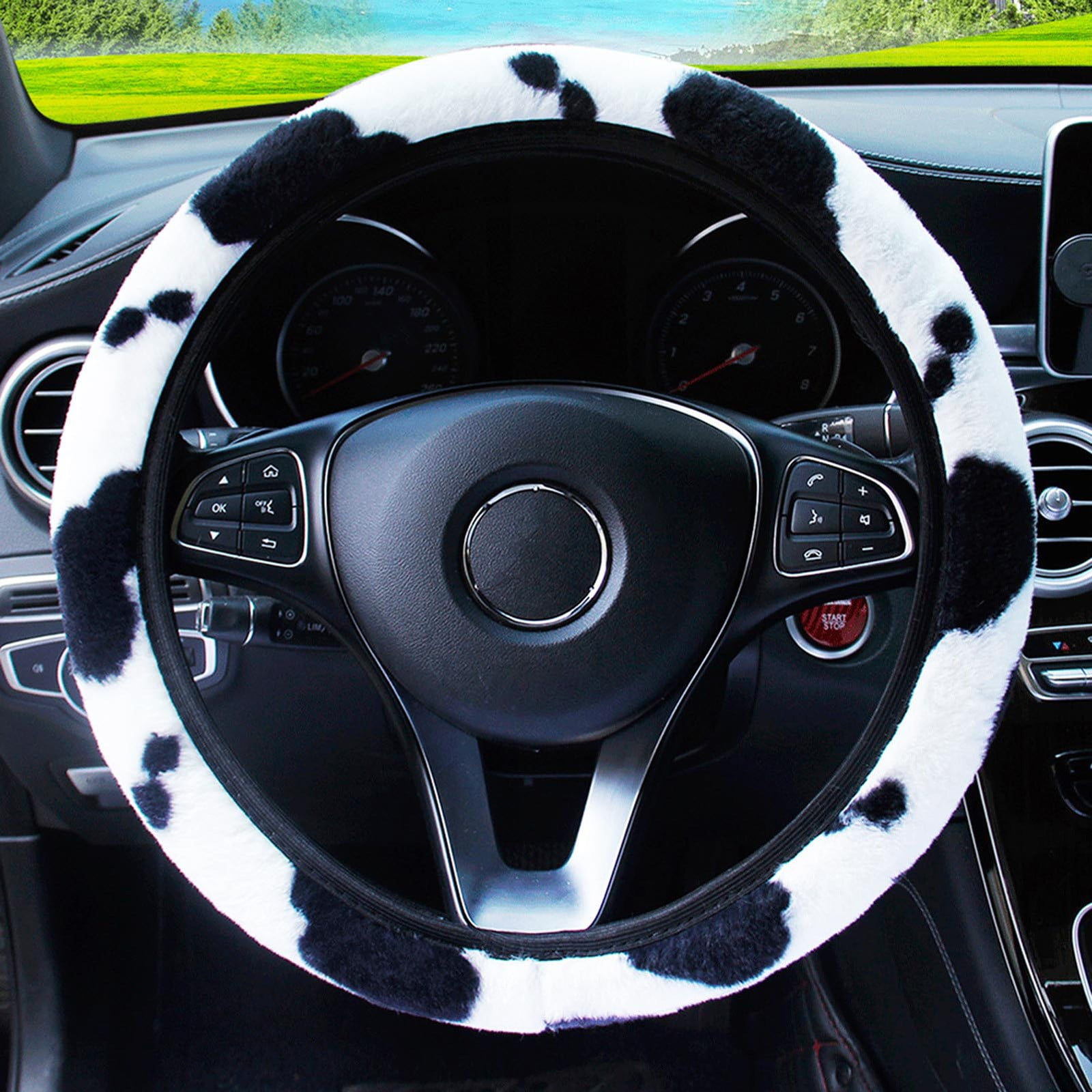 Stiwee Steering Wheel Covers For Car Cows Print Car Steering Wheel
