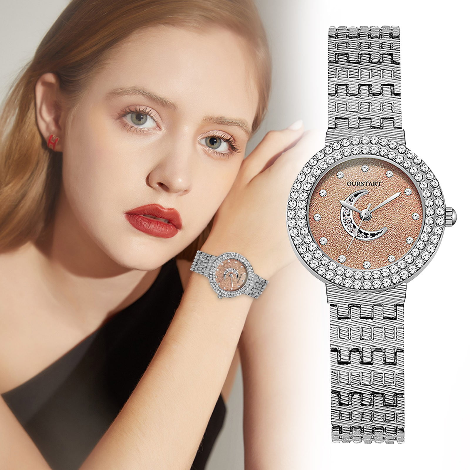 Stiwee Swatch Watches for Women Fashion Quartz Steel Band Bracelet with