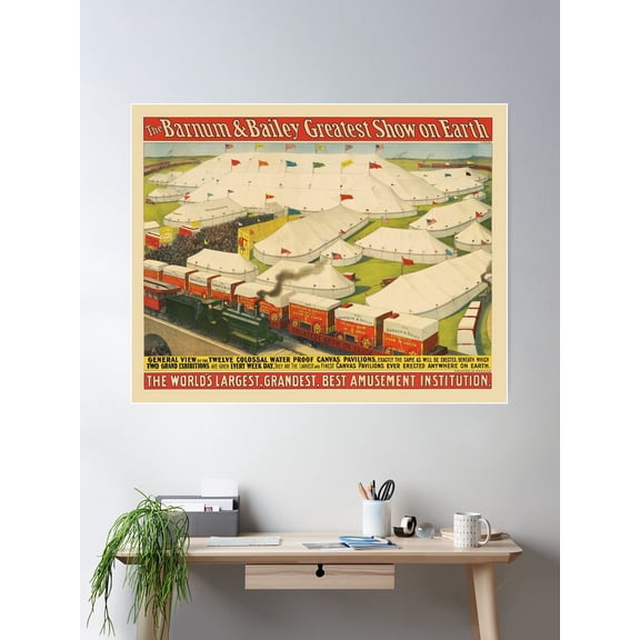 Stk501788A-Vintage Circus Poster. Poster Wall Art, Modern Wall Decor For Living Room Bedroom, 16x24 UNFRAMED