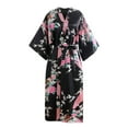 StlshzGo Kimono Long Bath Robe Gown Silky Peacock Bridesmaid Bridal