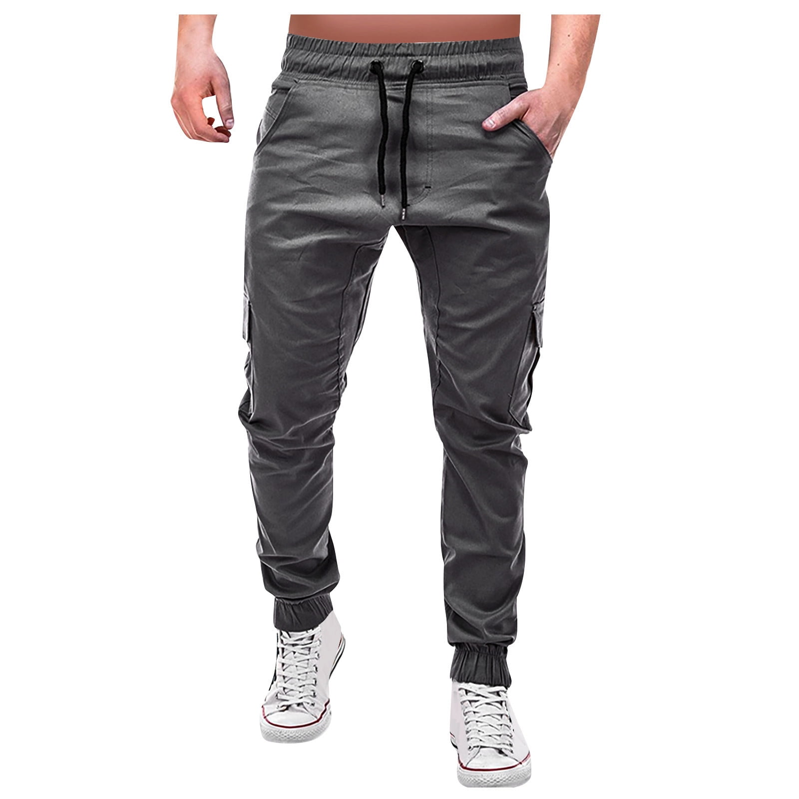 StlshzGo Mens Pants Relaxed Fit Solid Color Ripped Holes Gradient