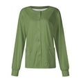 thumbnail image 1 of Kopltyrfg Scrub Jackets For Woman Solid Color Long Sleeve Front Warm Up Nurse Working Uniform Stretchy Coat Army Green 3XL, 1 of 4