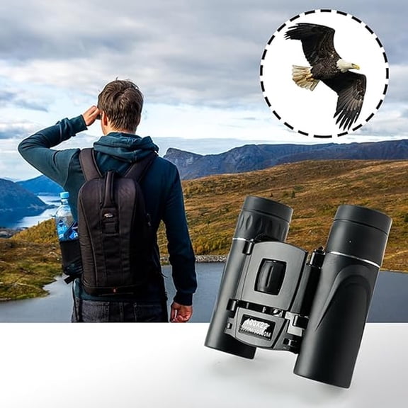 StlyGar 12x25 Folding Binoculars with Phone Mount – Compact Outdoor Binoculars for Travel, Sports & Concerts